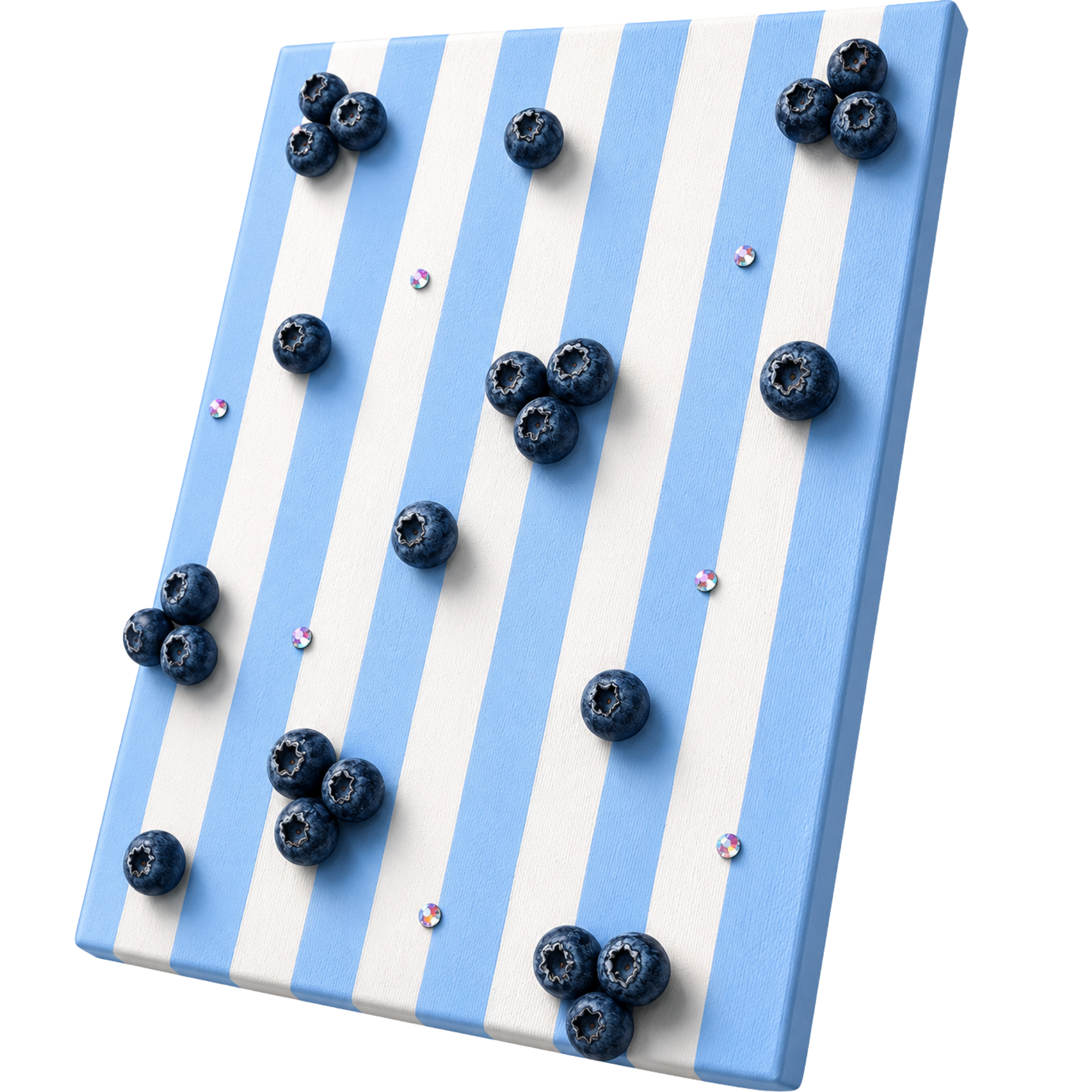 3D canvas featuring blueberries — example from a Bubble Brush workshop